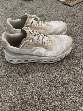 On Running Women's Neutral Beige & White Cloud Running Shoes